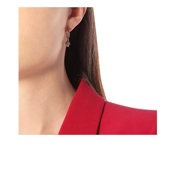 NIB AMQ ALEXANDER MCQUEEN Mini Skull Hoop Earrings - Picture 15 of 16